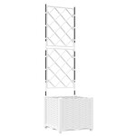 vidaXL Jardinière de jardin avec treille blanche 40x40x143 cm