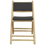 vidaXL Ensemble de bistro pliante 3 Pièces et coussins gris foncé bambou
