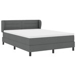 vidaXL Lit à ressort avec matelas Gris foncé 160x200 cm Tissu