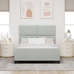 vidaXL Cadre de lit avec tête de lit Gris clair 160 x 200 cm Velours
