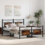 vidaXL Cadre de lit sans matelas chêne fumé 140x200 cm bois ingénierie