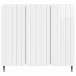 vidaXL Buffet Blanc brillant 89 x 34 5 x 82 cm Bois d'ingénierie