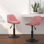 vidaXL Chaises pivotantes à manger lot de 2 Rose Velours