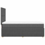 vidaXL Sommier à lattes de lit avec matelas Gris foncé 90x200 cm Tissu