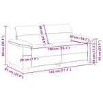 vidaXL Canapé à 2 places gris foncé 180x81x84 cm tissu