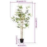 vidaXL Arbre en Bambou Artificiel Vert 55 x 16 x 150 cm