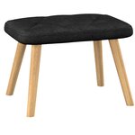 vidaXL Chaise de relaxation avec tabouret Noir Tissu
