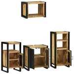 vidaXL Ensemble de mobilier de salle de bain avec étagère 4 Pièces