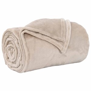 vidaXL Jeté Beige 130 x 150 cm Toison