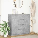 vidaXL Buffet avec tiroirs gris béton 100 5x35x98 5 cm bois ingénierie