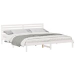 vidaXL Cadre de lit avec tête de lit Blanc 200 x 210 cm Pin massif