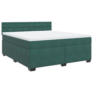 vidaXL Sommier à lattes de lit et matelas Vert foncé 180x200cm Velours