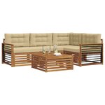 vidaXL Ensemble de canapés d'extérieur 5 Pièces Naturel et Beige