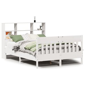vidaXL Cadre de lit sans matelas blanc 140x190 cm bois de pin massif