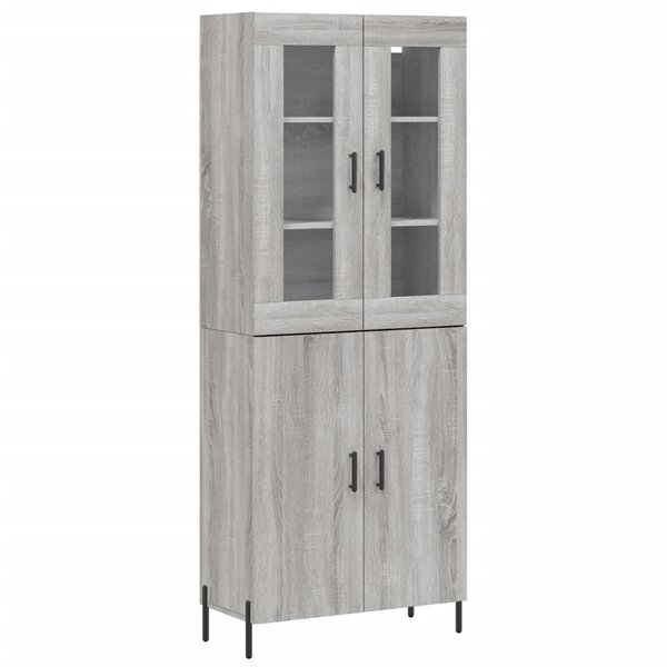 vidaXL Buffet haut Sonoma gris 69 5x34x180 cm Bois d'ingénierie