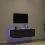 vidaXL Meuble TV mural Chêne noir 100 x 35 x 31 cm Bois d'ingénierie
