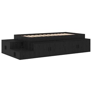 vidaXL Cadre de lit avec rangement Chêne noir 234 x 103 x 53.5 cm