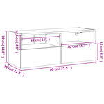 vidaXL Meuble TV mural blanc 80x30x30 cm bois d'ingénierie