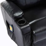 vidaXL Fauteuil à bascule de massage Noir Similicuir