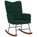 vidaXL Chaise à bascule Vert foncé Velours