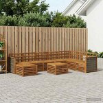 vidaXL Ensemble de canapés d'extérieur 7 Pièces Naturel