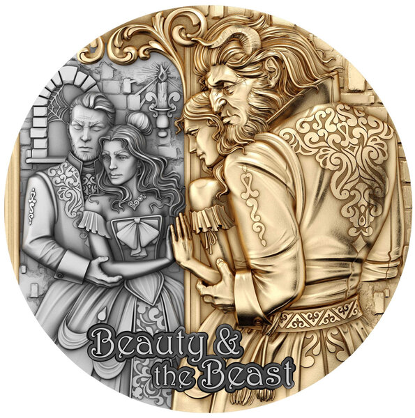 BEAUTY AND THE BEAST 2 Once Argent Monnaie 2000 Francs Cameroon 2024