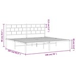 vidaXL Cadre de lit métal sans matelas et tête de lit blanc 193x203 cm
