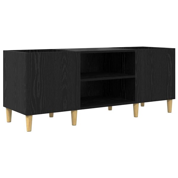 vidaXL Meuble à vinyles Chêne noir 121 x 38 x 48 cm Bois d'ingénierie