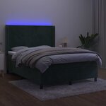 vidaXL Sommier à lattes de lit matelas et LED Vert foncé 140x190 cm