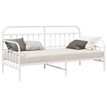 vidaXL Cadre de lit de jour Blanc 90 x 200 cm Acier enduit de poudre
