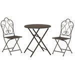 Set table et chaises pliant en métal vieilli