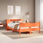 vidaXL Cadre de lit sans matelas cire marron 120x200cm bois pin massif