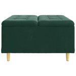 vidaXL Pouf de rangement Vert foncé 80 x 80 x 45 cm Velours