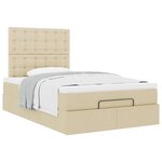 vidaXL Cadre de lit ottoman avec matelas crème 120x200cm tissu