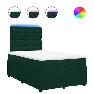 vidaXL Sommier à lattes de lit avec matelas vert foncé 120x190 cm