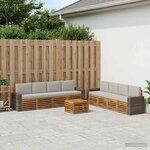 vidaXL Ensembles de canapés avec coussin 9 Pièces Bois d'Acacia Massif