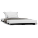 vidaXL Cadre de lit Noir 90x190 cm Bois de pin massif