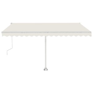 vidaXL Auvent automatique avec capteur de vent et LED 450x350 cm Crème