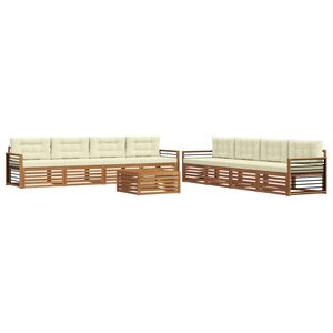 vidaXL Ensemble de canapés d'extérieur 9 pc Naturel et Crème