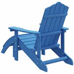 vidaXL Chaise de jardin Adirondack avec repose-pied PEHD bleu marine
