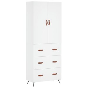 vidaXL Buffet haut Blanc 69 5x34x180 cm Bois d'ingénierie