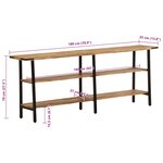 vidaXL Table console 180x35x70 cm bois de manguier massif
