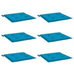 vidaXL Coussins de chaise jardin lot de 6 bleu 40x40x4 cm tissu oxford
