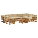 vidaXL Ensemble de canapés d'extérieur 10 Pièces Naturel et Beige