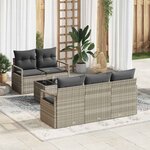 vidaXL Ensemble de canapé de jardin 6 Pièces Gris clair 55 x 55 x 37 cm