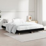 vidaXL Cadre de lit sans matelas noir 140x190 cm bois d'ingénierie
