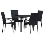 vidaXL Ensemble de salle à manger pour jardin 5 Pièces Noir