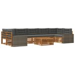 vidaXL Ensemble de canapés d'extérieur 8 pc Naturel et Anthracite