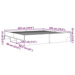 vidaXL Cadre de lit gris béton 200x200 cm bois d'ingénierie