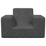 vidaXL Canapé pour enfants Anthracite Peluche douce